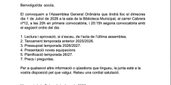 Convocatòria de l’Assemblea General Ordinària del SHUM Maçanet