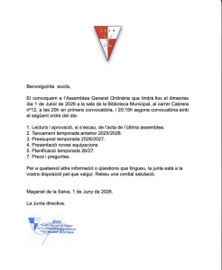 Convocatòria de l’Assemblea General Ordinària del SHUM Maçanet